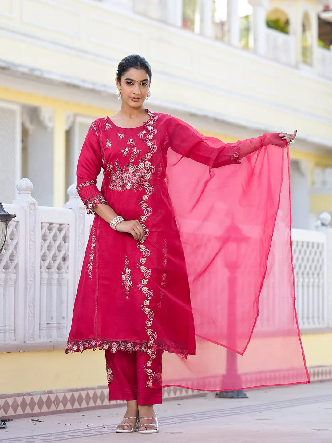 Straight Kurta Pant with Dupatta Set